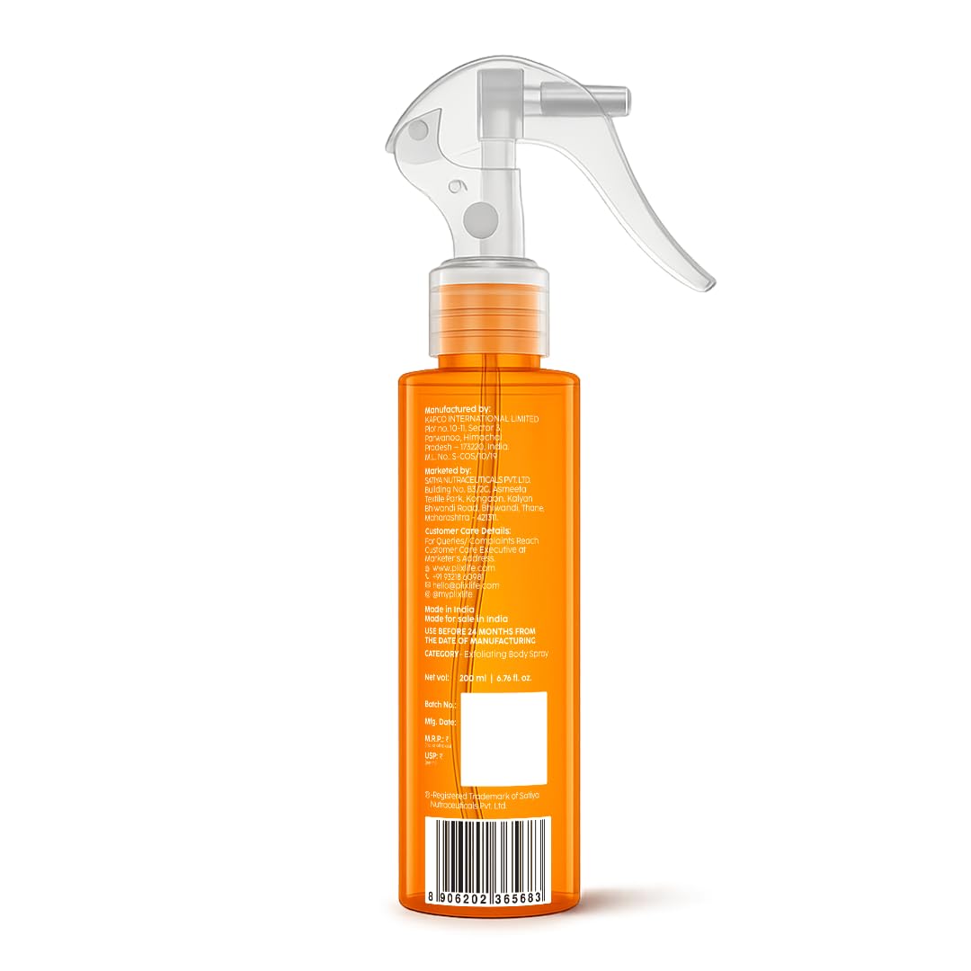 PLIX Pumpkin Enzyme Body Exfoliating Spray with Kojic Acid & PHA for Smooth, Bright & Refined Skin | 200ml