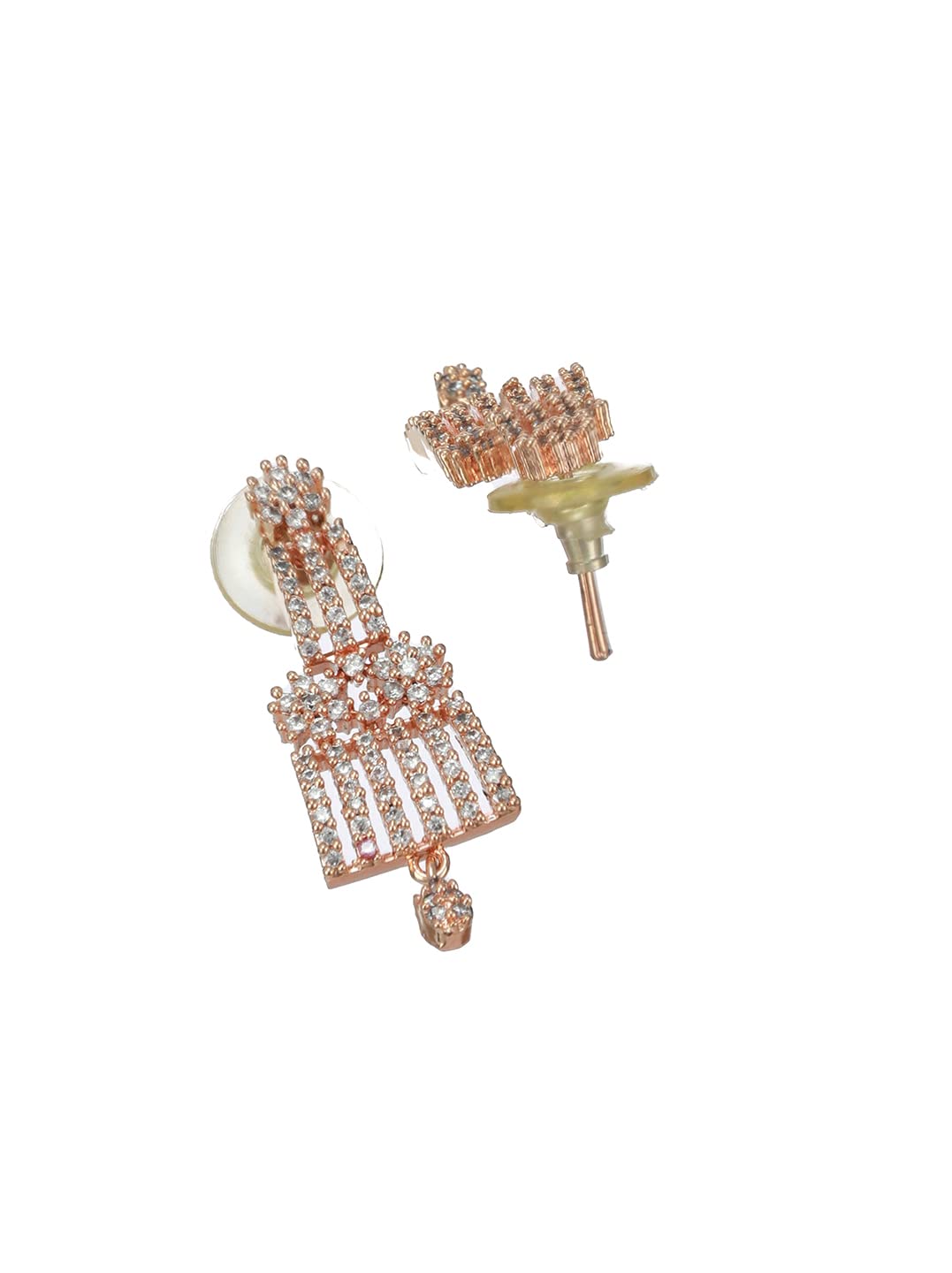 Priyaasi Elegant American Diamond Rose Gold-Plated Jewellery Set
