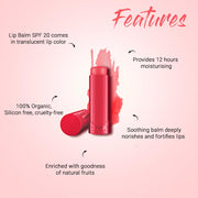 Biotique Natural Makeup Magikisses Lip Balm, Merry Cherry Red, 1 count