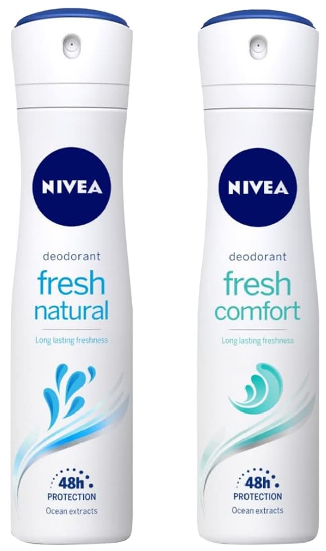 Nivea Female Deodorant Spray, Fresh Comfort, 150Ml And Deodorant Spray, Fresh Natural, 150Ml, Pack Of 1