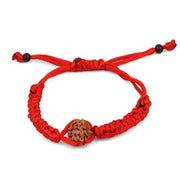 ASTRODIDI 3 Mukhi Rudraksha Beads Bracelet in Red Thread for Daily Wearing | Handmade Original Three Face Rudraksh Bracelet | Unisex Design for Men Women Boys and Girls