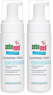 Sebamed Clear Face Cleansing Foam| pH 5.5 | Combats pimples with Montaline C40 | Deep pore cleansing | Dermatologically & clinically tested | 150ml (Pack of 2)
