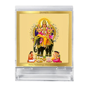 DIVINITI 24K Gold Plated Acrylic Lord Vishwakarma Ji Car Dashboard Idol Frame|Premium Spiritual Gifting Item for Divine Blessings & Positivity | Luxury Religious Decor for Car, Office & Home | 11 X