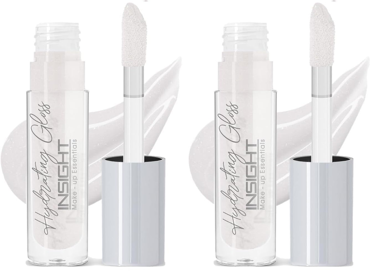 INSIGHT Hydrating Lip Gloss - Pearl Gaze (3.5g) | Moisturizing | Non-Sticky, Plumping & Shiny Finish | Enriched with Coconut Oil, Shea Butter & Vitamin E (Pack of 2)