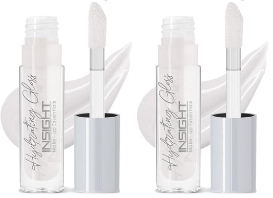 INSIGHT Hydrating Lip Gloss - Pearl Gaze (3.5g) | Moisturizing | Non-Sticky, Plumping & Shiny Finish | Enriched with Coconut Oil, Shea Butter & Vitamin E (Pack of 2)