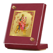 DIVINITI 24K Gold Plated Maa Navdurga Photo Frame for Car Dashboard |Premium Religious Idol for Home Office Pooja Room Decor & Spiritual Gift | Size 6 x 5.5 cm