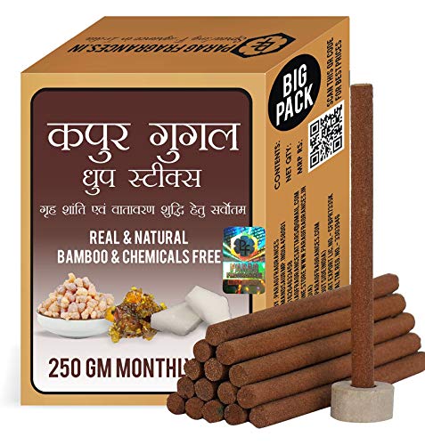 Parag Fragrances Natural & Long Lasting 250 Gram Dhoop Sticks for Pooja & Home Fragrances (Kapoor Guggal)