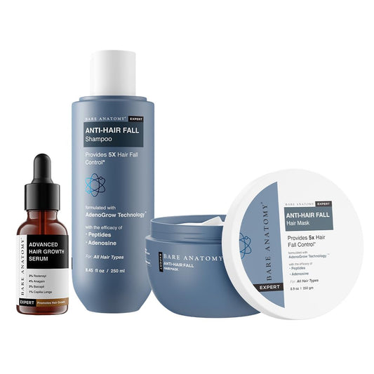 Bare Anatomy Anti-Hair Fall Shampoo + Mask | Provides 5X Hair Fall Control | For Hair Fall | For All Hair Types |Advanced Hair Growth Serum | Hair growth & Hair fall control serum for Women & Men