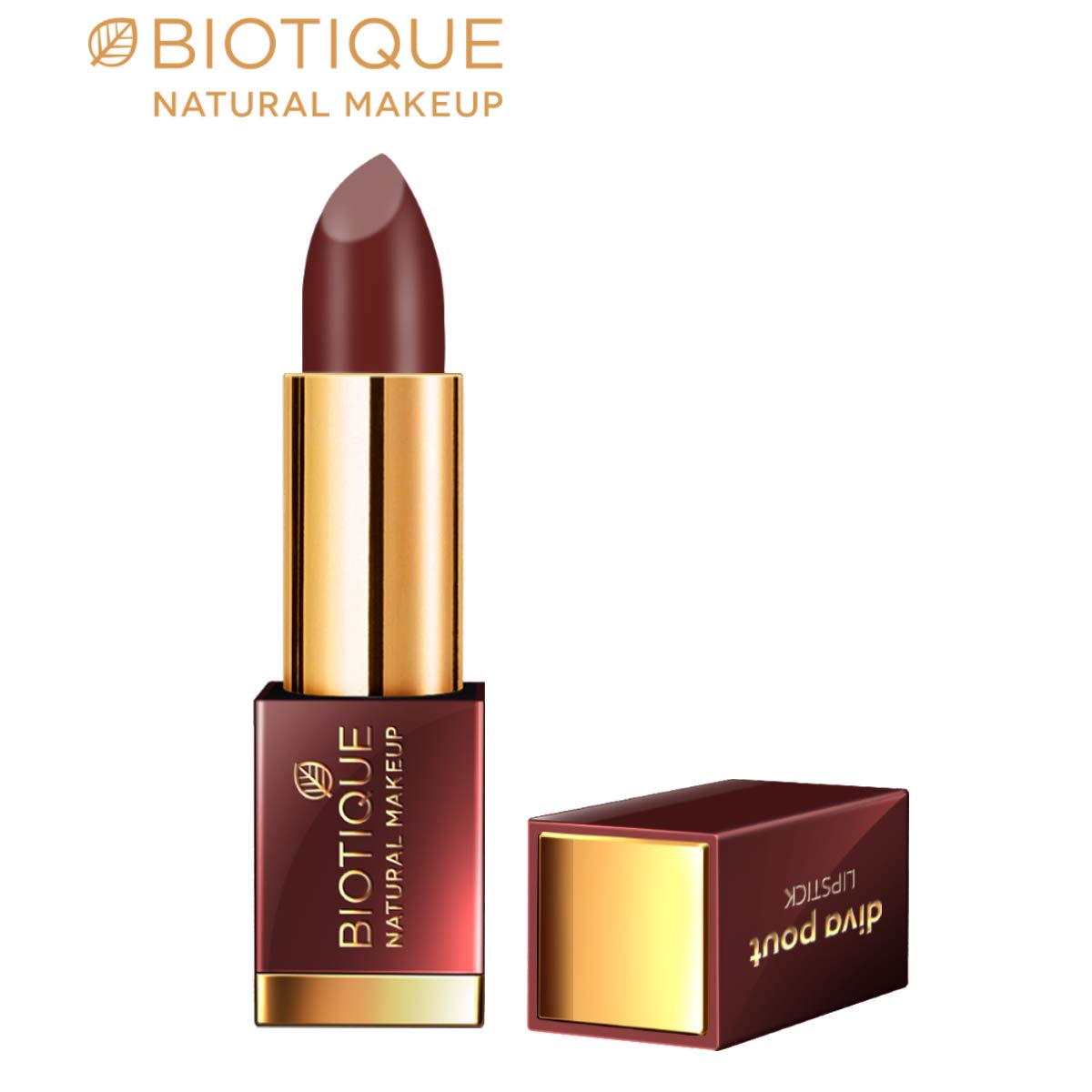 Biotique Natural Makeup Diva Pout Lipstick, Cinnabar Tease, 4g