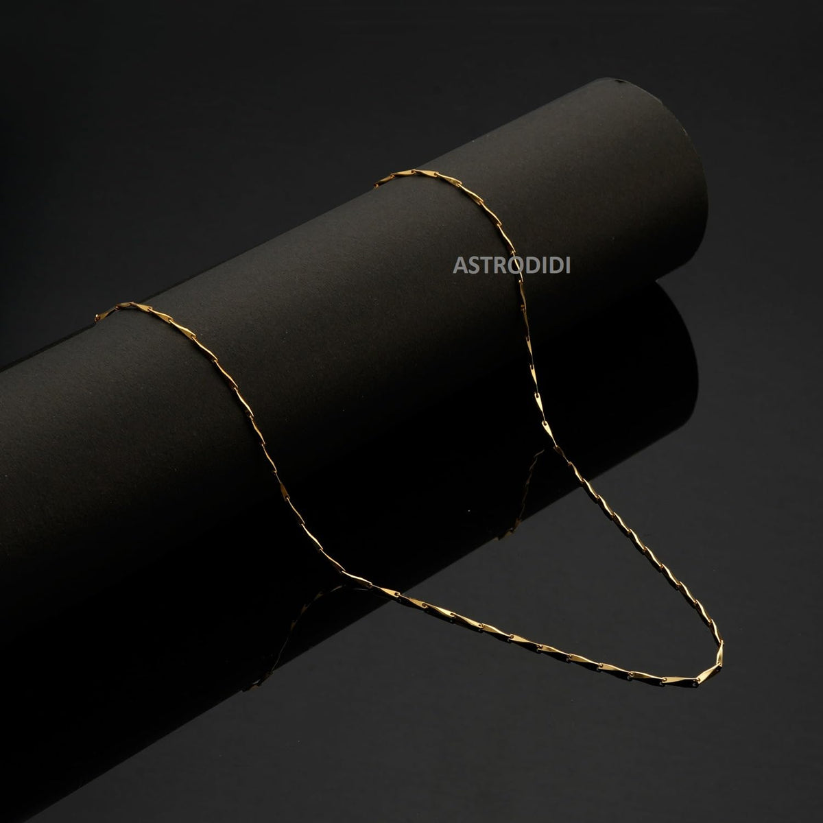 ASTRODIDI Gold Plated Chain | 24 Inch Stylish Light Weighted Golden Brass Neck Chain For Girls Women Men Boys (MHC-06)