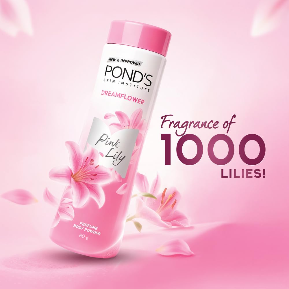 POND'S Dreamflower Fragrant Talc Powder with Vitamin B3, Pack of 1, 80gm