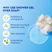 NIVEA Frangipani & Oil 250ml Body Wash| Shower Gel with Care Oil Pearls| Refreshing Scent of Frangipani Flower|Clean, Healthy & Moisturized Skin