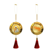 Diviniti 24K Gold Plated Sai Baba Double Sided Hanging with Sabka Malik Ek Mantra for Home Entrance Door, Vastu Spiritual Decor, Religious Hanging, Blessings & Positive Energy Gift Item
