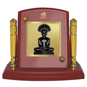 DIVINITI 24K Gold Plated Bhagwan Parshvanath Photo Frame for Car Dashboard | Premium Religious Idol for Home Office Prayer Decor & Spiritual Gift | Size 8 x 9 cm