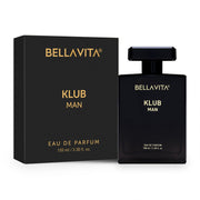 Bella Vita Luxury KLUB Man Eau De Parfum Perfume with Lemon, Rose, Patchouli, Vanilla|Premium, Long Lasting Citrusy Aromatic Fragrance for Men, 100 ML