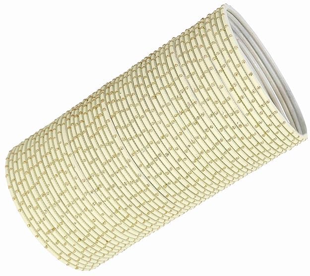 NMII Non-Precious Metal Base Metal with Polka Dots Glossy Finished Bangle Set For Women and Girls, (Cream_2.2 Inches), Pack Of 48 Bangle Set
