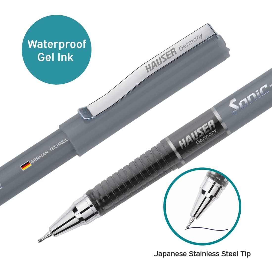 Hauser Sonic Gel Pen Black Pack of 40