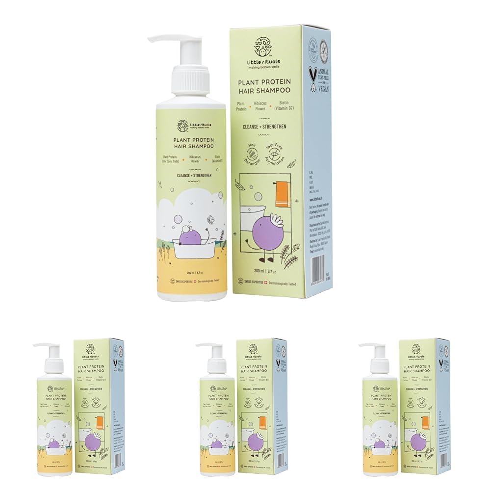 Little Rituals Plant Protein Hair Tear Free Baby Shampoo | Biotin | Chlorine & Hard Water Protection | Urban Dust & Pollution Defense | Natural Shine & Strong Hair for Babies & Kids | Natural & Plant Based | MADE SAFE | pH Balanced | 200ml