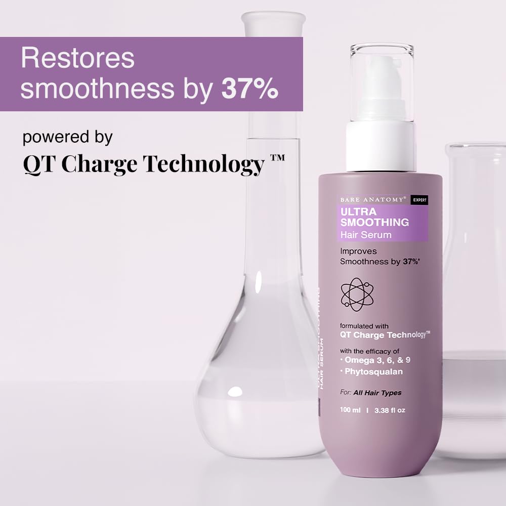 Bare Anatomy Ultra Smoothing Hair Mask & Serum Combo for Dry & Frizzy Hair | Carbohydrate Complex & Niacinamide | 250gm + 100ml