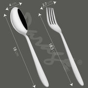 Parage 12 Pieces Stainless Steel Table Spoons & Forks Set for Home & Kitchen, Dining Tableware Cutlery Set, Silver (Contains: 6 Table Spoons and 6 Table Forks) Sigma Design