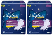 STAYFREE Secure Nights Sanitary Pad REGULER 40+40 Sanitary Pad (Pack of 80)