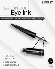 INSIGHT Waterproof Eye Ink | Quick Drying Formula | Matte Finish | Smudge Proof | Waterproof | Flexi Tip Brush - (Black) 6.5 g