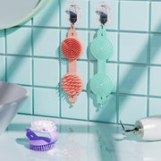 E-COSMOS 2 in 1 Body scrubber with Scalp Massager Shampoo Brush Shower Hair Comb Durable Smooth Hair Brush for Hair Growth Skin Friendly Soft Odorless Head for Men Women Kids (MULTICOLOR/PACK OF-1)