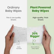 Mother Sparsh Natural Care Water Baby Wipes 60 Pcs (Pack of 9)I 100% Plant Made Fabric From Forest Land | Fresh+Cleanse (with Cucumber) Plant Powered Water Wipes For Baby I Cotton Cloth Like Bigger Sheets