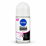 Nivea Black & White Invisible Clear Anti-Perspirant Roll On 50ml | 5 in 1 Protection with 72H Sweat & Odor Control | Anti Stain Deodorant for Women