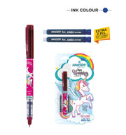 Hauser Inx Unicorn Fountain Pen | Smooth Round Nib With Iridium Tip | 2 Ink Cartridges | Unique Liquid Ink System | Blue Ink, Pack of 8