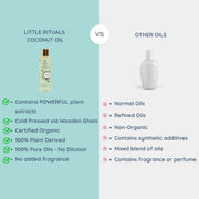 Little Rituals COCONUT BABY MASSAGE OIL Certified Organic, Wood Cold-Pressed for Skin and Hair with SWISS Plant Actives - 200 ml. Dermatologist Tested by Pediatrics, Mild & Gentle & Safe