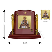 DIVINITI 24K Gold Plated Religious Car Dashboard Frame | Premium God Idol Frame for Car, Home Mandir & Office Table | Spiritual Gift, Decorative Showpiece | Mahavir
