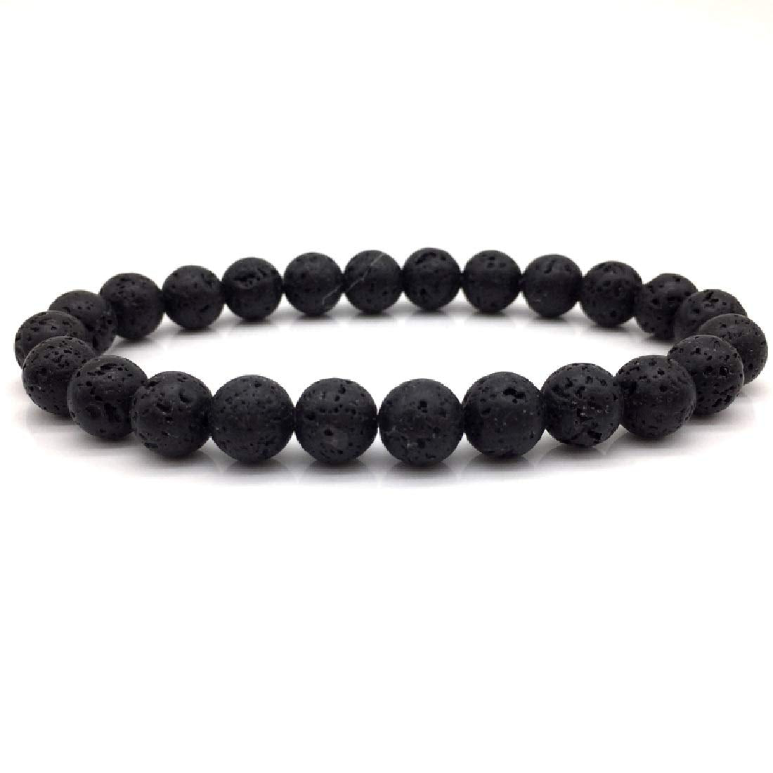 ASTRODIDI Lava Stone & Lava Stone Bracelet for Unisex Adult (Black_49.9gm)