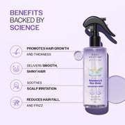 Bare Anatomy Nature x Science Rosemary Water Spray for Hair Growth & Hair Thickness with Rice Water | 100% Natural Extract | Soft & Smooth Hair | Controls Hairfall & Adds Shine | Non-Greasy & Fast Absorbing | 200 ml