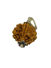 RUDRADIVINE 2 Mukhi Indian Rudraksha with Silver Plated Cap Pendent – Original Bead for Love, Harmony & Spiritual Balance