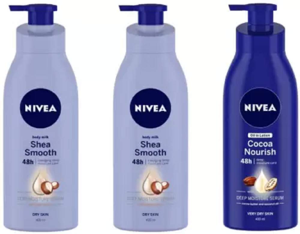Nivea Smooth Milk & Cocoa Nourish Body Lotion 400 ml (Pack of 3) #66 (1200 ml)