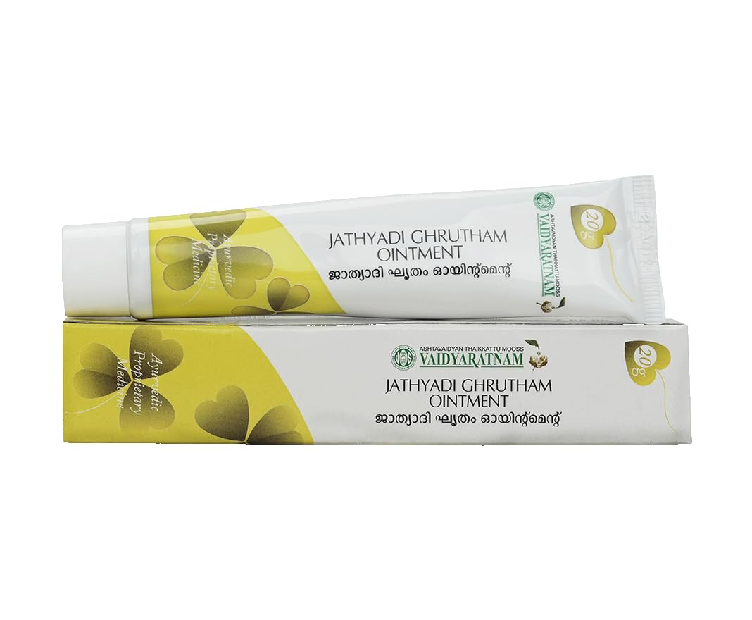 Jathyadi Ghrutham Ointment | Ayurvedic Wound Healing & Skin Soothing Balm | Herbal Ghee-Based Remedy for Burns, Ulcers & Infections by VAIDYARATNAM
