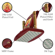 DIVINITI 24K Gold Plated Religious Car Dashboard Frame | Premium God Idol Frame for Car, Home Mandir & Office Table | Spiritual Gift, Decorative Showpiece | Lakshmi Ji