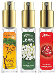 Parag Fragrances Combo Pack of Long Lasting Attar Perfume 8ml x 3 pc Total 24ml Perfume Spray For Men and Women (Mysore Sandal/Jasmine/Ruh Gulab)