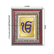 DIVINITI Ik Onkar 24K Gold Plated Foil Wall and Tabletop Photo Frame for Home Décor, Puja Room, Luxury Gifting | DG Frame 105 S1 (16x13.5 CM)