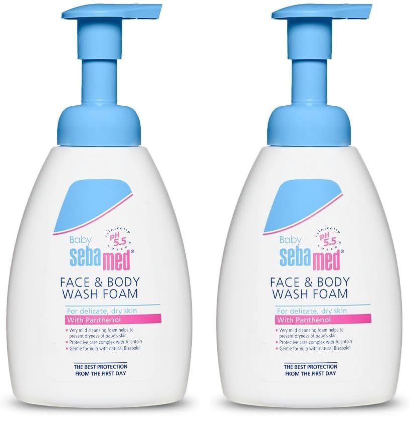 Sebamed Baby Face & Body Wash Foam|pH 5.5|Ideal for face & body cleansing|400 ml (Pack of 2)
