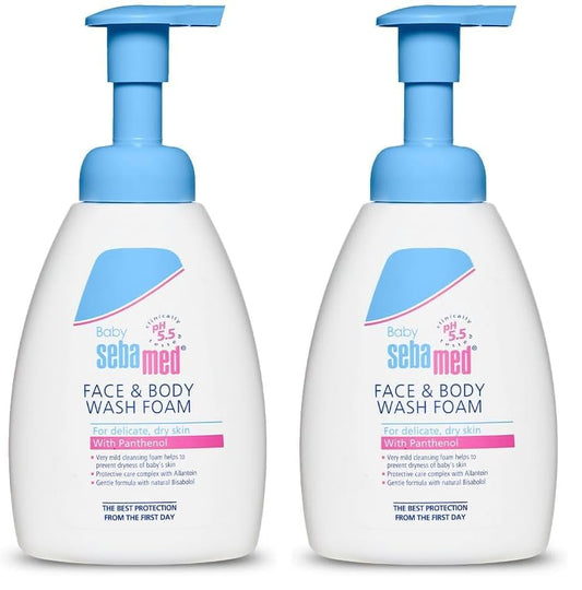 Sebamed Baby Face & Body Wash Foam|pH 5.5|Ideal for face & body cleansing|400 ml (Pack of 2)