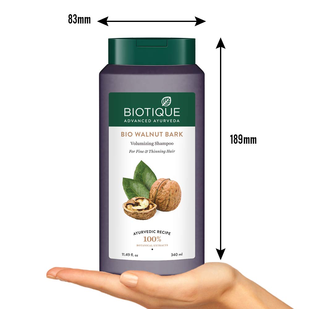 Biotique Walnut Volume and Bounce Shampoo and Conditioner | For Fine and Thinning Hair| Volumizing Shampoo for Thin Hair |100% Botanical Extracts |340ml (Pack of 2)