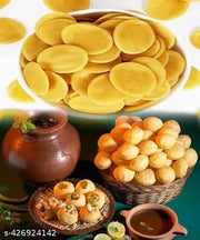 NatureVit Ready to Fry Dry Golgappa, 1kg I Oval Papad | Hygienic & Tasty I Golgappe | Pani Puri Papad