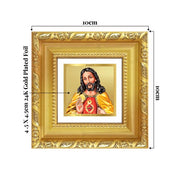 DIVINITI Jesus Christ 24K Gold Plated Foil Tabletop Photo Frame for Home Décor, Prayer Room, Living Room, Office, Luxury Gifting | DG Frame 103 S1A (10x10 CM)