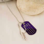 ASTRODIDI Bullet Shape and Metal Name Plate Pendant with Chain Mala for Boys Girls Mens & Women