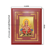 DIVINITI Lord Ganesha | Vighnaharta & Lord of Wisdom Tabletop and Wall Frame in 24K Gold Plated Foil