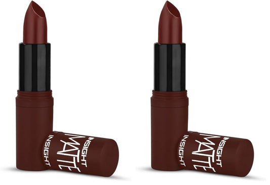 INSIGHT Matte Lipstick | Soft Matte Finish | Highly Pigmented Formula | Ultra Creamy | Intense Color Payoff | Fade-Proof Lipstick | BON BON-4.2g (Pack of 2)