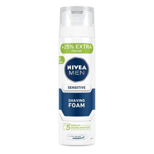 NIVEA MEN Shaving, Sensitive Shaving Foam for Face, 250ml