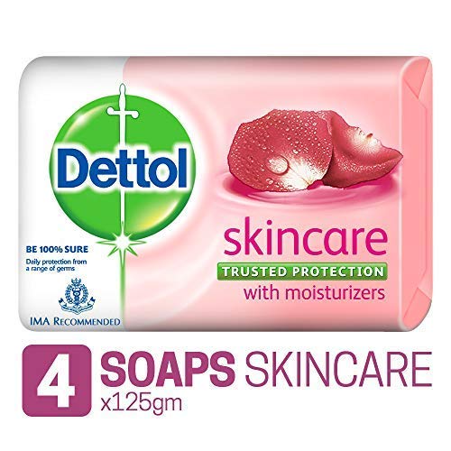 Dettol Skincare Germ Protection Bathing Soap bar, 125gm (Pack of 4)